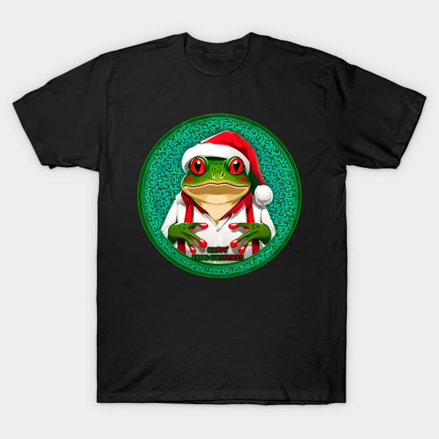 Happy Frog-Christmas T-Shirt by denpoolswag